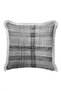 Plaid Silver Stylish Fringed Pillowcase - Abstract Geometric Scandinavian Grey Cream Tufted Throw Pillow Cover - 4