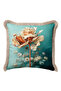 Floral Design Botanical Fringe Pillowcase - Artistic Floral Bohemian Cream Tassel Throw Pillow Cover - 3