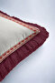 Bohemian Tropical Palm Ethnic Pattern Fringed Pillowcase - Island Cream Burgundy Tasseled Throw Pillow Cover - 8