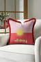 Solar Motif All Day Fringed Pillowcase-Retro Solar Pink Red Burgundy Tasseled Throw Pillow Cover - 7
