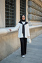 Women's Shoulder Scarf Detailed Suit Black - 4