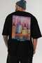 Prague Czech Black Oversize Country City Back Printed Unisex T-Shirt 100% Cotton Premium - 6