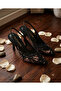 Black Stone and Bead Detailed Slingback Evening Dress Shoes