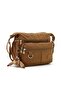 Women's Tan Shoulder Bag, Multi-Compartment Strap Crossbody Bag, Lightweight Original Crinkle Waterproof Fabric, 25X13Cm - 3