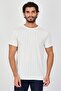 Men Crew Neck Short Sleeve Textured T-Shirt, Ivory