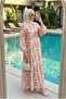 Women's Buttoned Modal Fabric Flowy Long Dress - 5