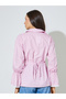 Pink Striped Long Sleeve Casual Shirt - 4