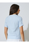 Blue Lace Collar Regular Fit Shirt - 4