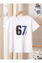 Six Seven 67 Printed Crew Neck 100% Cotton Short Sleeve Kids and Teenagers T-Shirt - 2