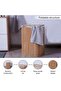 Gervase Foldable Bamboo Laundry Hamper 42X32X60CM-Natural - 5