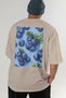 Blueberry 2 Oversize Back Printed Beige T-Shirt Unisex 100% Cotton Premium Design Streetwear - 6