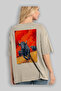 Boğa 2 Oversize Back Printed Beige T-Shirt Unisex 100% Cotton Premium Design Streetwear - 3