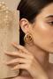 Yellow Color Interlocking Hoop Design Women's Earrings - Stylish and Modern Bijouterie Earrings - 5