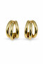 Women's Yellow Color Triple Ring Design Bijouterie Earrings