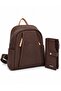 Original Justpolo Women's 9-Compartment Backpack and Wallet Combination (Size 33X28 cm)
