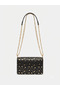 Black Gold Star Patterned Chain Strap Women's Shoulder Crossbody Box Bag