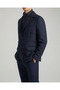 Italian Style Slim Fit Quilted Buttoned Turn-Down Collar Men's Coat Navy Blue T14771 - 2