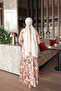 Orange Half-Buttoned Skirt with Elastic Sleeves and Layered Dress - 3