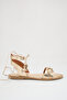Gold Women's Bodrum Sandals Gold Starfish Mussel Shell Drawstring Gladiator Beach Casual Stylish - 4