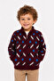 Boy's Removable Hooded Inside Velsoft Winter Knitwear Thick Cardigan 23202 - 5