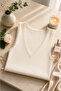 Women's 2-Piece Lace Detailed Viscose Lycra Undershirt - V-Neck Ribbed Camisole Undershirt - 5