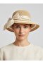 Capella Luxury Hat with Bow - 35% Silk 65% Natural Paper Blend, Elegant Summer Hat with Gold Polka Dot Ribbon - 2