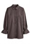 Shirt with Back Pleated Pockets Y0147 - Aci Brown - 5