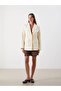 White Crepe Women's Blazer Jacket - 3