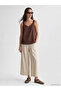 Brown V-Neck Gathered Blouse - 2