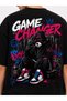 Graffiti Bear Oversized Men's T-Shirt with Printed Back - 2