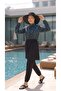 Full Coverage Eye-Catching Beachwear Swim Hijab Swimsuit with Elastic Adjustable Waistband and Gift Bag - 6