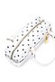 Faux Leather Women's Crossbody Bag with Key Lock Charm Hamburg White Polka Dot - 4