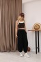 Modal Fabric Elastic Waist Shalwar Trousers Black Color - 4