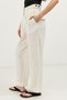 Ecru Linen Blend Pleated Women's Trousers - 4