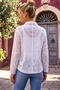 White Shirt Collar Long Sleeve Buttoned Embroidered Casual Organza Fabric Woven Shirt 62 62 - 6