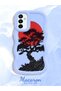 Samsung Galaxy M23 Compatible Case Camera Protector Blue Silicone Couple Phone Case Tree Pattern - 2