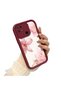 Xiaomi Redmi 10C Compatible Case Camera Protector Claret Red Silicone Couple Phone Case Floral Pattern - 3
