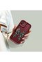 Oppo A5 5g Compatible Case Camera Protector Claret Red Silicone Couple Phone Case Bow Tie Pattern - 8