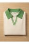 Women's Colorful Collar and Short Sleeve Knitwear Blouse - 5
