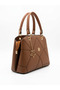 Mother Women's Geometric Embroidered Hand and Shoulder Bag with 2 Compartments, Removable Long Strap and Back Pocket - 3