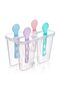 Ice Cream Mold, Reusable Ice Skate Mold with Silicone Handles, Set of 4 - 4