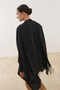 Tassel Scarf Polka Dot Cape Blouse Black - 6