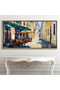 Signtouch European Café Alley Canvas Wall Art 60x120 cm With Outer Frame Decor - 5