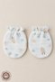Unisex Baby Newborn Cotton Printed Muslin Elastic Baby Gloves 4 Pairs Set - 6