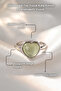 Fluorite Natural Stone Ring Heart Cut Adjustable Ring