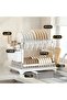 Black Dish Drying Rack With Knife Fork Holder And Cutting Board Rack - 2
