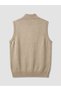 Vizyon New Season Beige Regular Fit College Collar Men's Knitwear Vest - 7