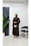 Stone Embellished Cape Sleeve Hijab Evening Dress - 2