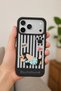 3D Dachshund Dog Figured Striped Silicone Phone Case Compatible with iPhone 17 Pro / 18 Pro - 3