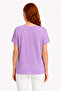 Women's Lilac Printed Short Sleeve T-Shirt - 2